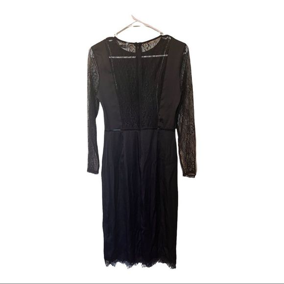 NWT Zara Black Lace Dress Size S - Picture 2 of 5